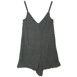 Pull & Bear Gray Crochet Knit Playsuit Romper